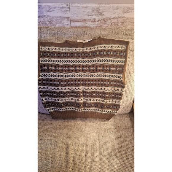 VINTAGE LL Bean Sweater Vest Brown Green 100% Shetland Wool Men's Size Large  42 - Picture 2 of 8